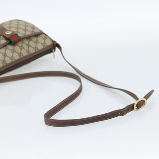GUCCI GG Supreme Web Sherry Line Bag PVC Beige