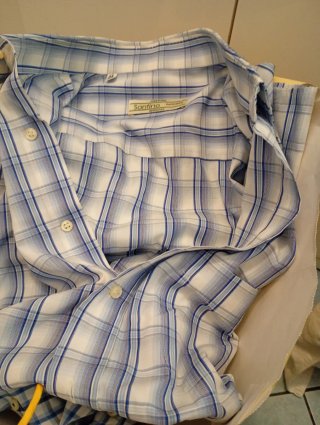 Camicia Santino 42 Elegante Estiva Blu/Bianco