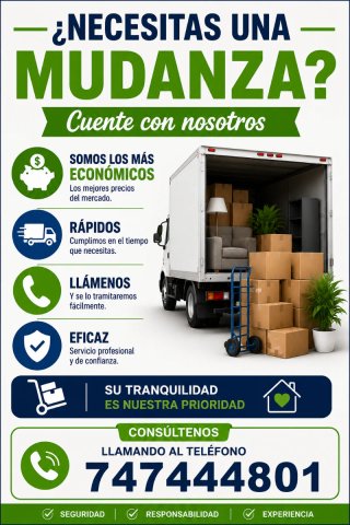 Servicios de mudanza y transporte