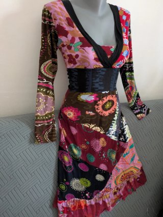 Vestido estampado Natura patchwork