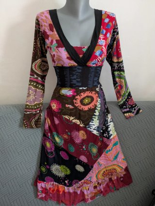 Vestido estampado Natura patchwork