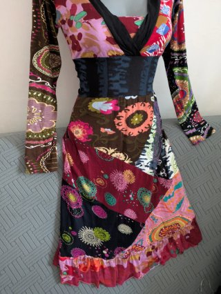 Vestido estampado Natura patchwork