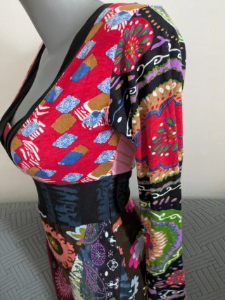 Vestido estampado Natura patchwork