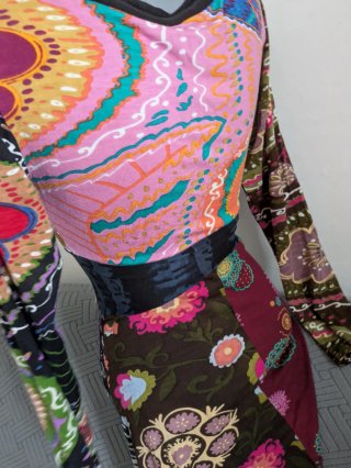 Vestido estampado Natura patchwork