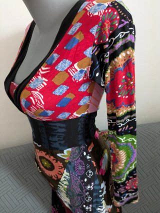 Vestido estampado Natura patchwork