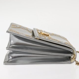 Christian Dior Chain Shoulder Bag Enamel Silver
