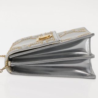 Christian Dior Chain Shoulder Bag Enamel Silver