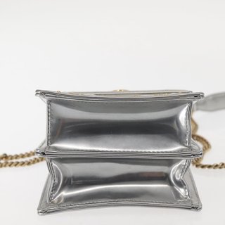 Christian Dior Chain Shoulder Bag Enamel Silver