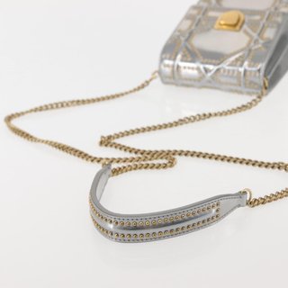 Christian Dior Chain Shoulder Bag Enamel Silver