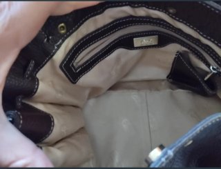 Bolso de piel marrón Cats