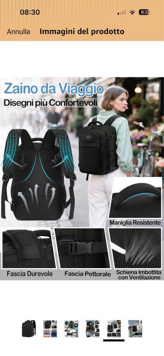 Zaino LYNXCHER nero bagaglio a mano nuovo