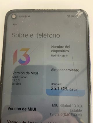 Móvil Xiaomi Redmi Note 9 (rotura esquina)