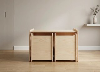 Mesa Montessori y 2 Sillas regulables Madera niños