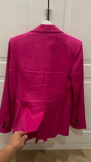 Traje lino rosa Mango Talla S