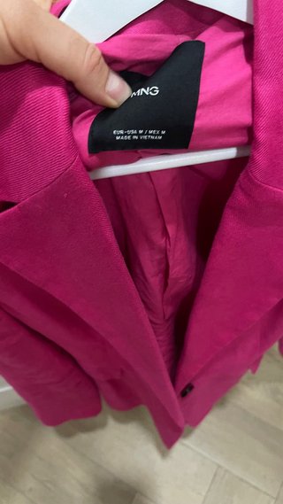 Traje lino rosa Mango Talla S