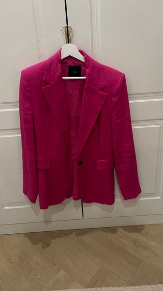 Traje lino rosa Mango Talla S