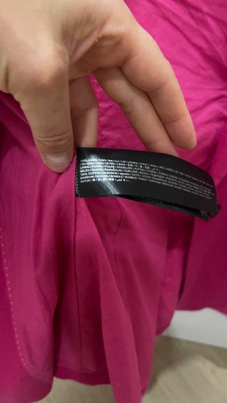 Traje lino rosa Mango Talla S
