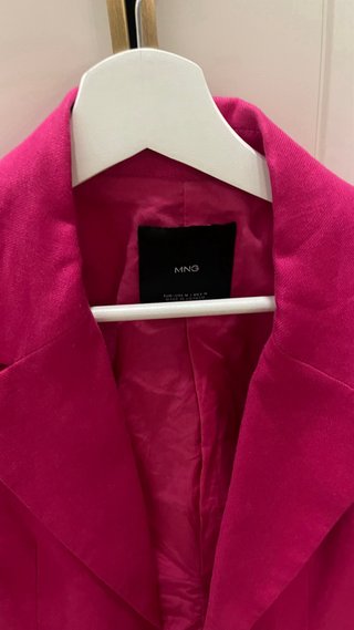 Traje lino rosa Mango Talla S