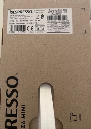 Cafetera Nespresso Essenza Mini Blanca