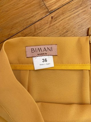 Falda Bimani amarilla drapeada
