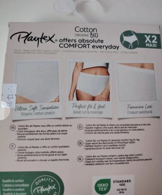 Bragas Playtex Algodón Orgánico BIO Talla 5XL