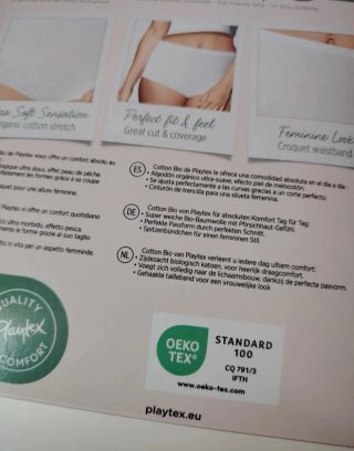Bragas Playtex Algodón Orgánico BIO Talla 5XL