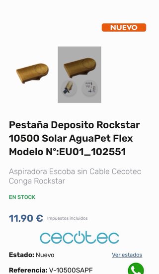 Aspirador Cecotec Rockstar 10500 300AW 780W