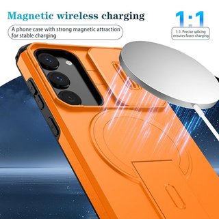 Funda móvil naranja con soporte