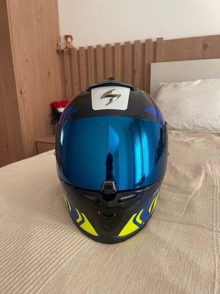 Casco Scorpion R1 Azul y Amarillo talla M