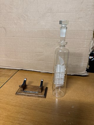 Vela in bottiglia vetro soffiato anni 70/80