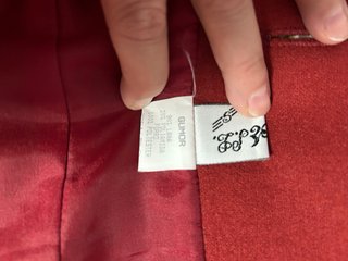 Traje de chaqueta lana rosa y rojo