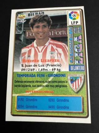 Cromo Lizarazu Número 288 por error Liga 1996 1997