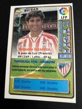 Cromo Lizarazu Número 288 por error Liga 1996 1997