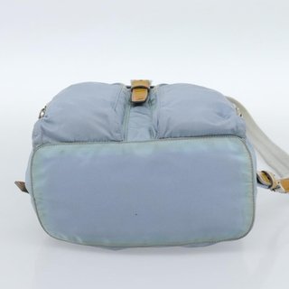 PRADA Backpack Nylon Light Blue Silver Auth