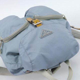 PRADA Backpack Nylon Light Blue Silver Auth