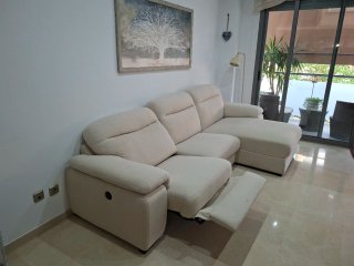 Sofá Chaise Longue Reclinable Beige