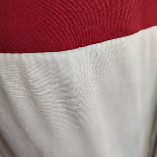 Vestido elástico blanco y granate Talla L