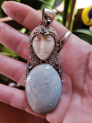 Gran Colgante Sajen Plata y Larimar