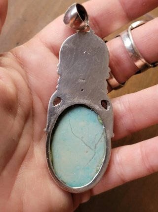 Gran Colgante Sajen Plata y Larimar