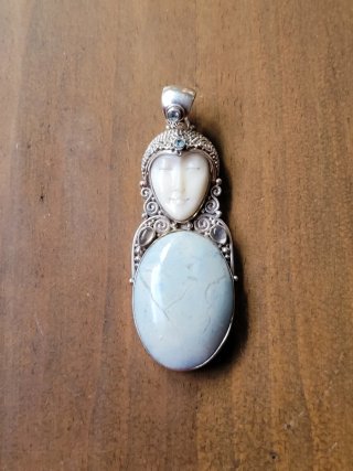 Gran Colgante Sajen Plata y Larimar