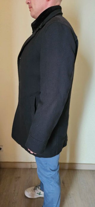 Abrigo Negro Hombre con cortavientos Talla L/XL