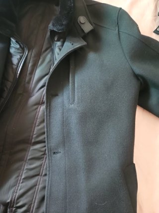 Abrigo Negro Hombre con cortavientos Talla L/XL