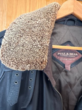 Cazadora aviador Pull&Bear piel marrón