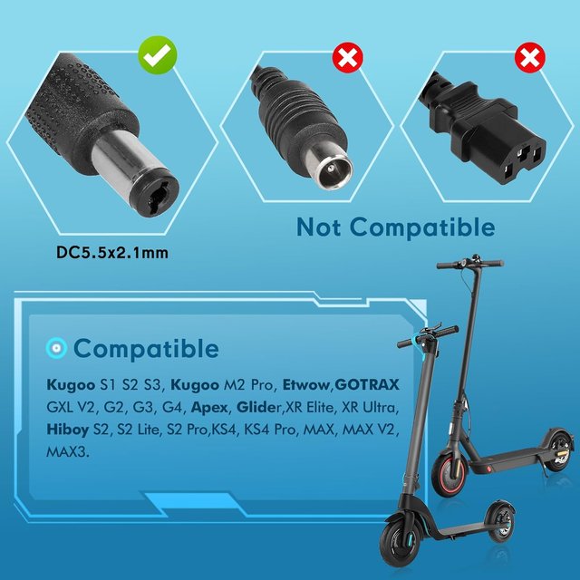 Caricabatterie per monopattino elettrico 42V 1,7A