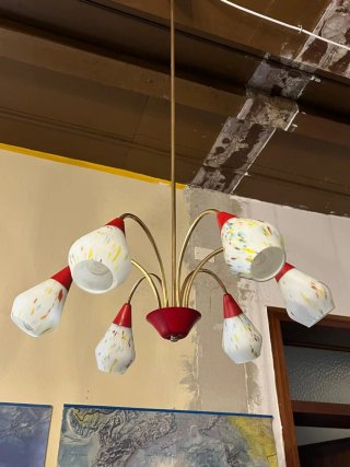 Lampadario sospensione anni'50 Stilnovo