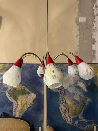 Lampadario sospensione anni'50 Stilnovo