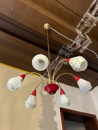 Lampadario sospensione anni'50 Stilnovo