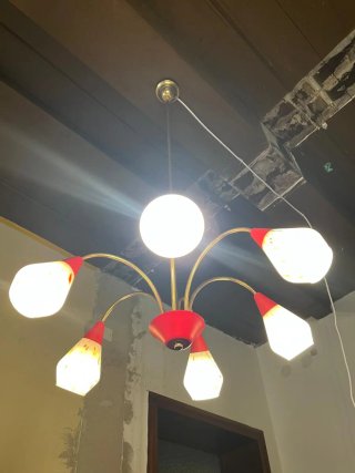 Lampadario sospensione anni'50 Stilnovo