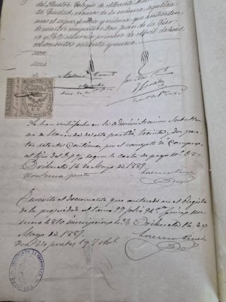 Documento manuscrito original 1898
