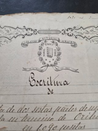 Documento manuscrito original 1898